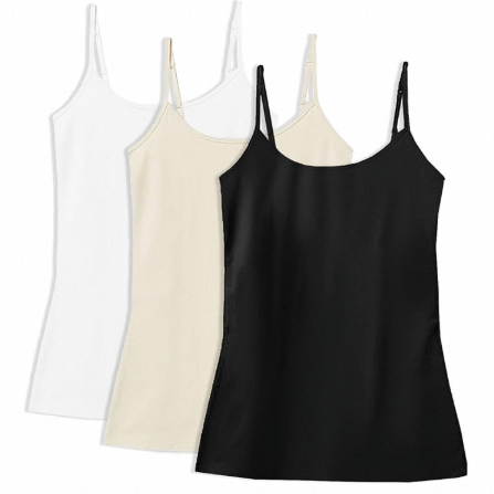 Multicolor Camisole for Women and Girls Stretchable Cotton Tank Top Shameez for Teens & Ladies Comfortable Innerwear Slip Set (Pack of 3)