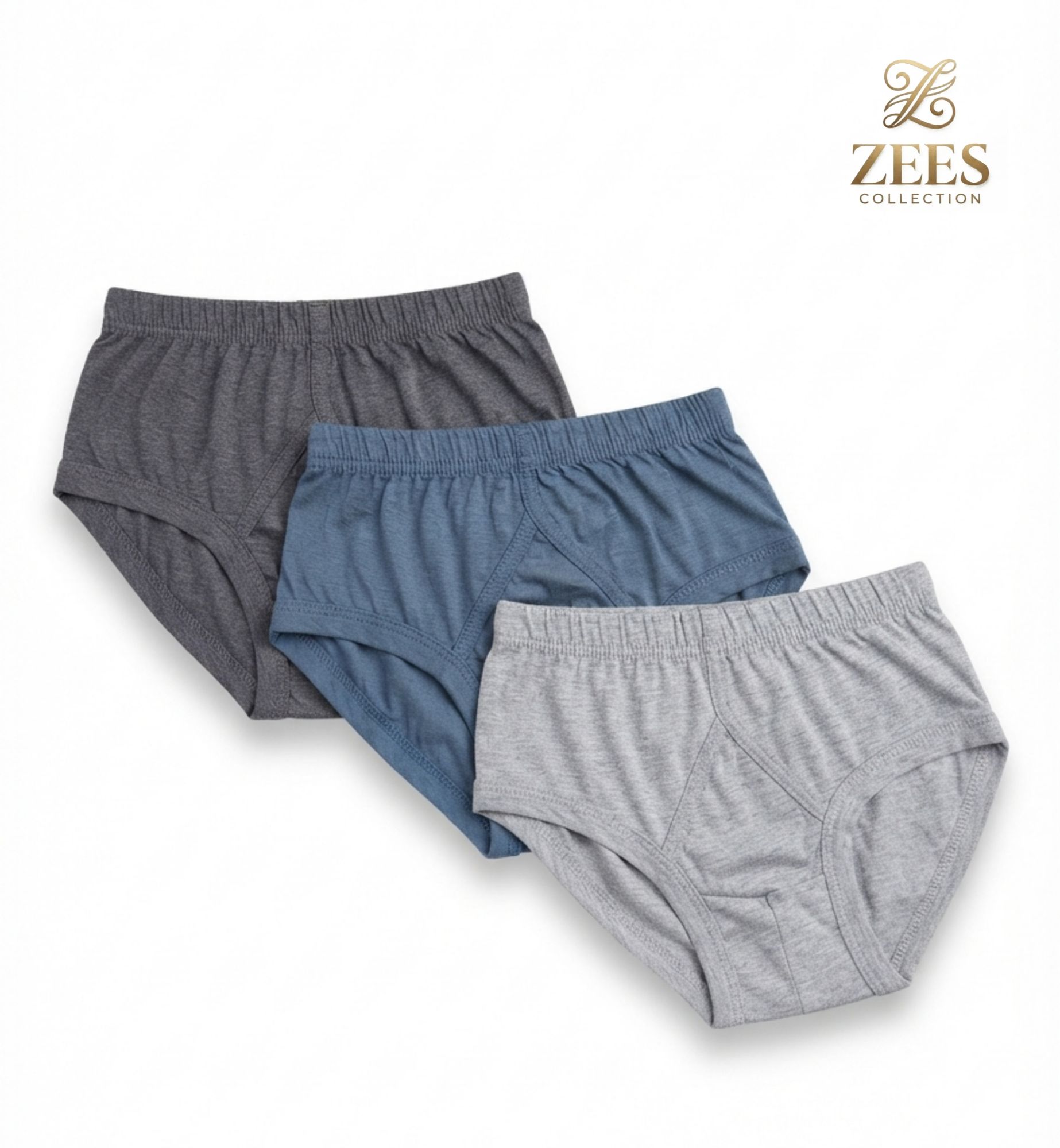 Pack of 3 Men's V-Shape Cotton Boxer Briefs & Underwear Combo