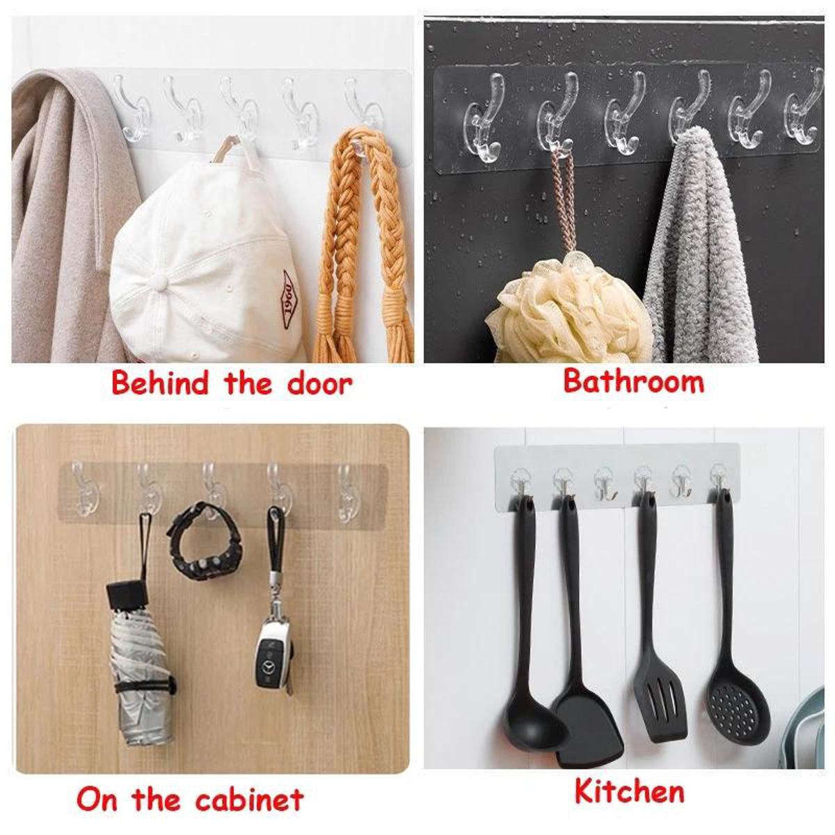 Self-Adhesive 6-Hook Wall Rail - photo 1