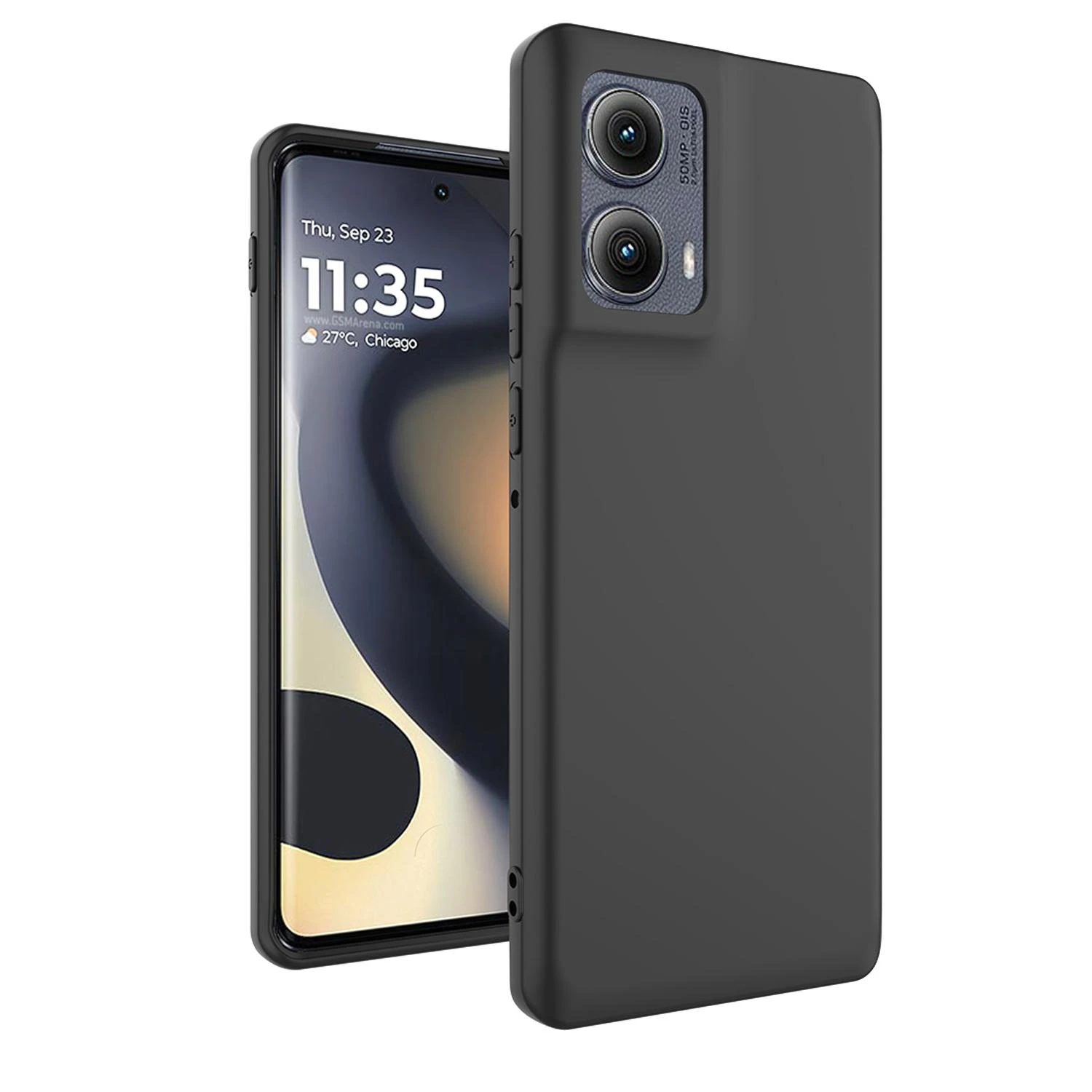 Motorola Edge 2024 Case Soft TPU Slim Smooth Flexible Protective Phone Cover -  Black Matte