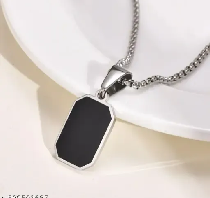 "Stainless Steel Cube, Rectangle & Square Neck Chains Necklace: Modern Accessories for Boys & Girls - Elevate Your Style!"