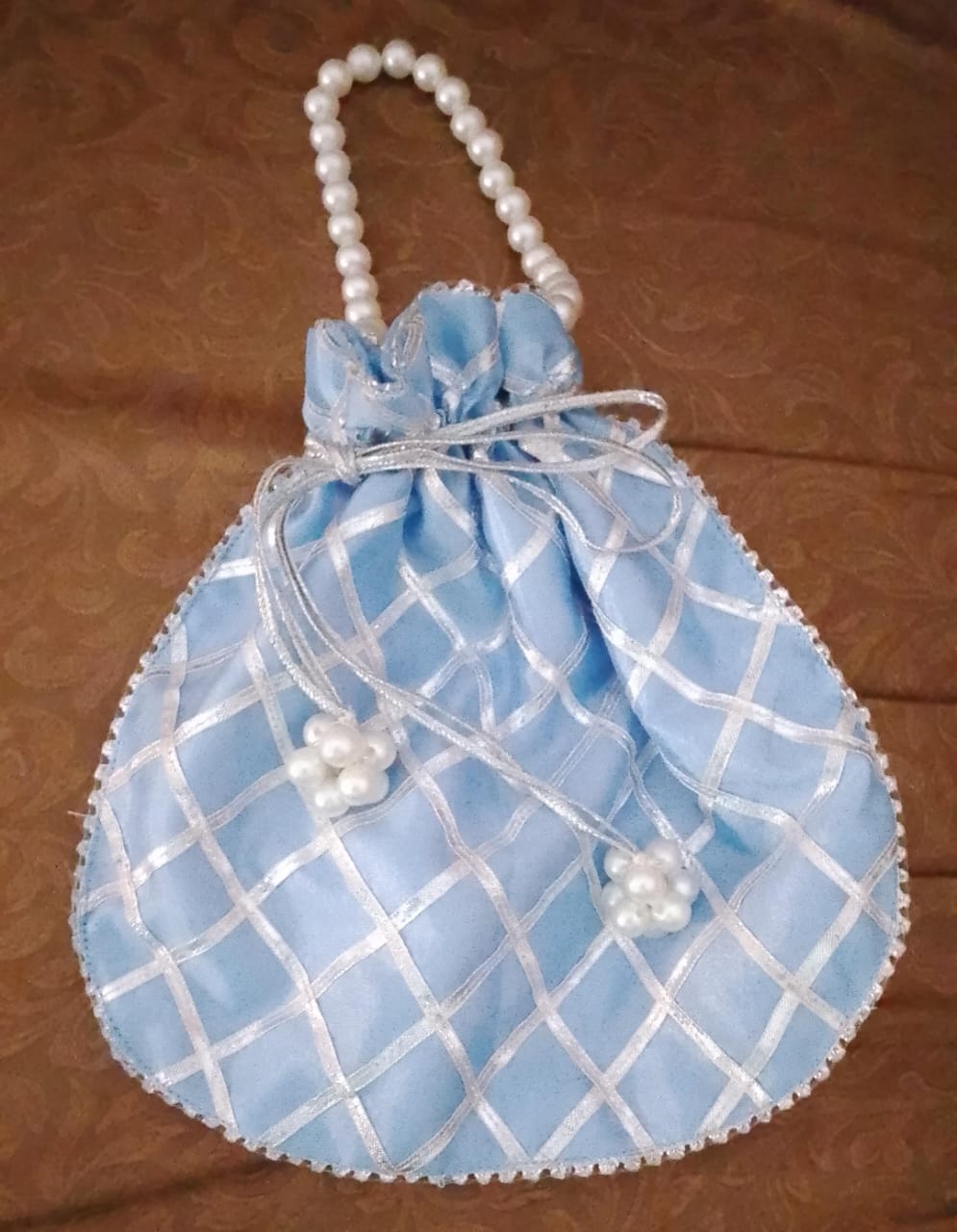 Fancy embroidered clutch/potli bag for wedding parties designer traditional potli gol bag with Handmade Gota work