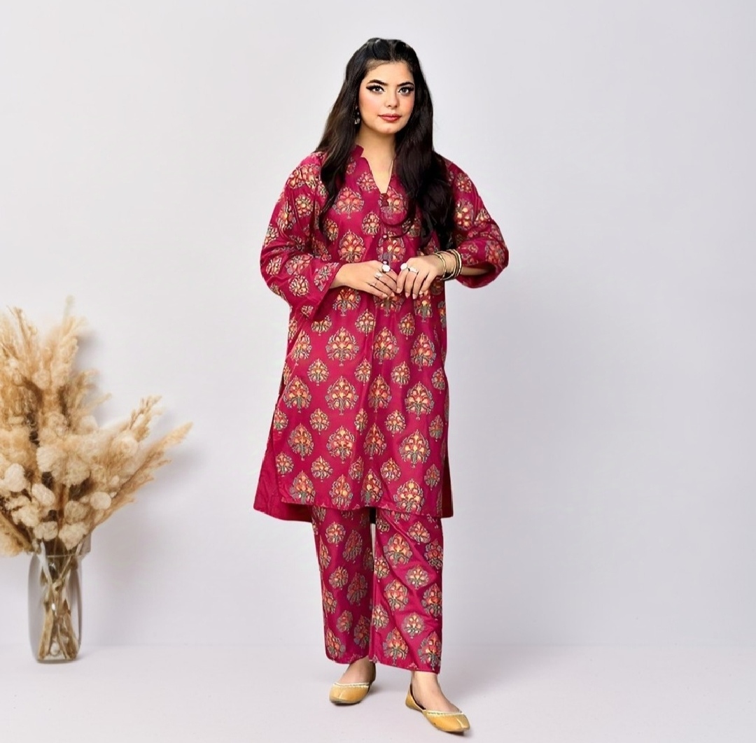 Stylish Collection Stitched Printed Bindi design 2pc Dress for Women and Young Girls - Dress For Girls - Dress For Women - Stitched Suit for Girls - Stitched Suit For Women