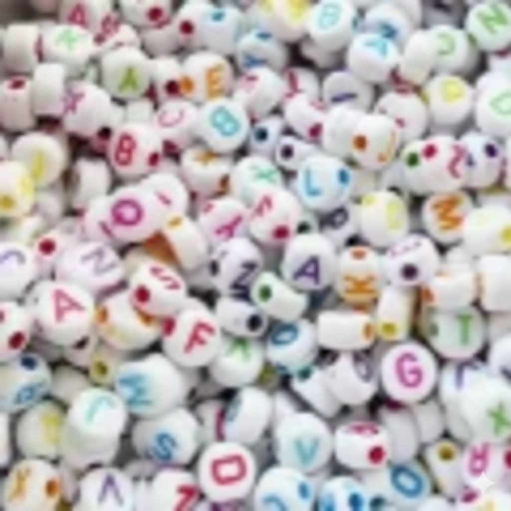100Pcs 7mm MultiColor Letter Loose Spacer Alphabet White Acrylic Beads For DIY Jewelry Making