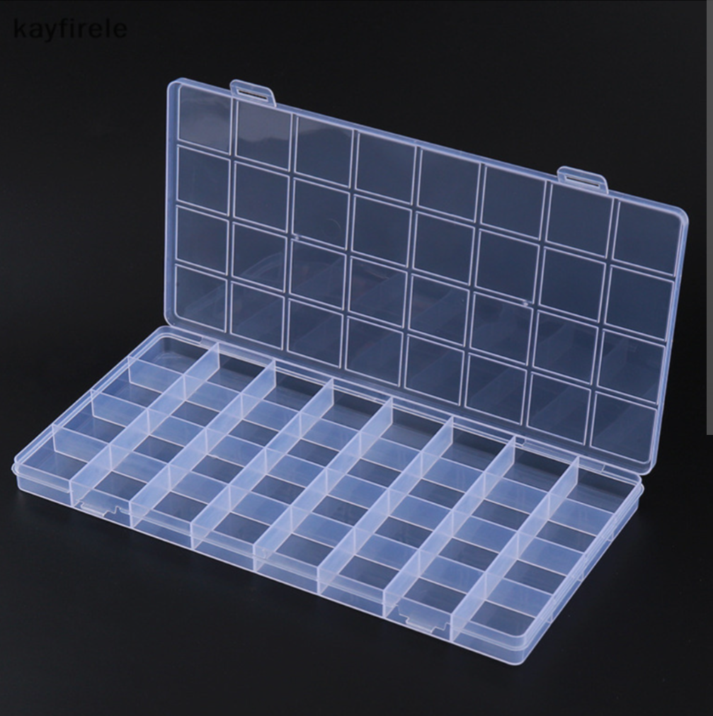 32 Grids Beads Organizer Box | Premium Plastic Storage Box with Adjustable Compartments | Jewelry Making Bead Container | Craft Organizer for Beads, Rhinestones, Diamond Painting & DIY Accessories