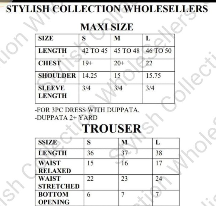 New Stylish Collection Stitched 3pc kataan Maxi Dress for women and Young Girls
