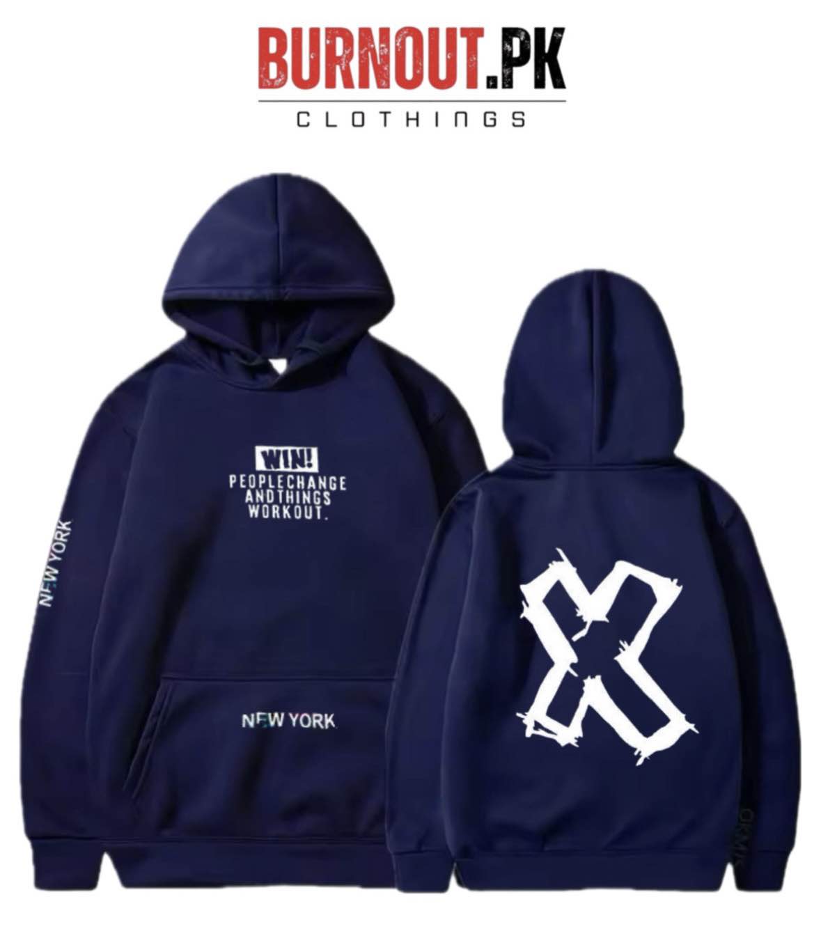 BURNOUT.PK NEW TRENDY WINTER COLLECTION PREMIUM QUALITY FRONT BACK PRINTED HOODIES FOR MENS AND WOMENS