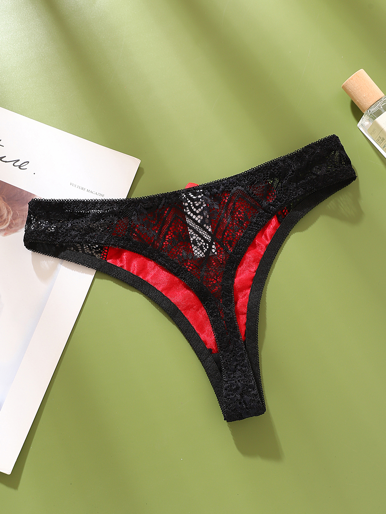  Women's G-String Panties Transparent Mid-Low Rise Ladies Underwear Color-Block Female Intimates Lingerie