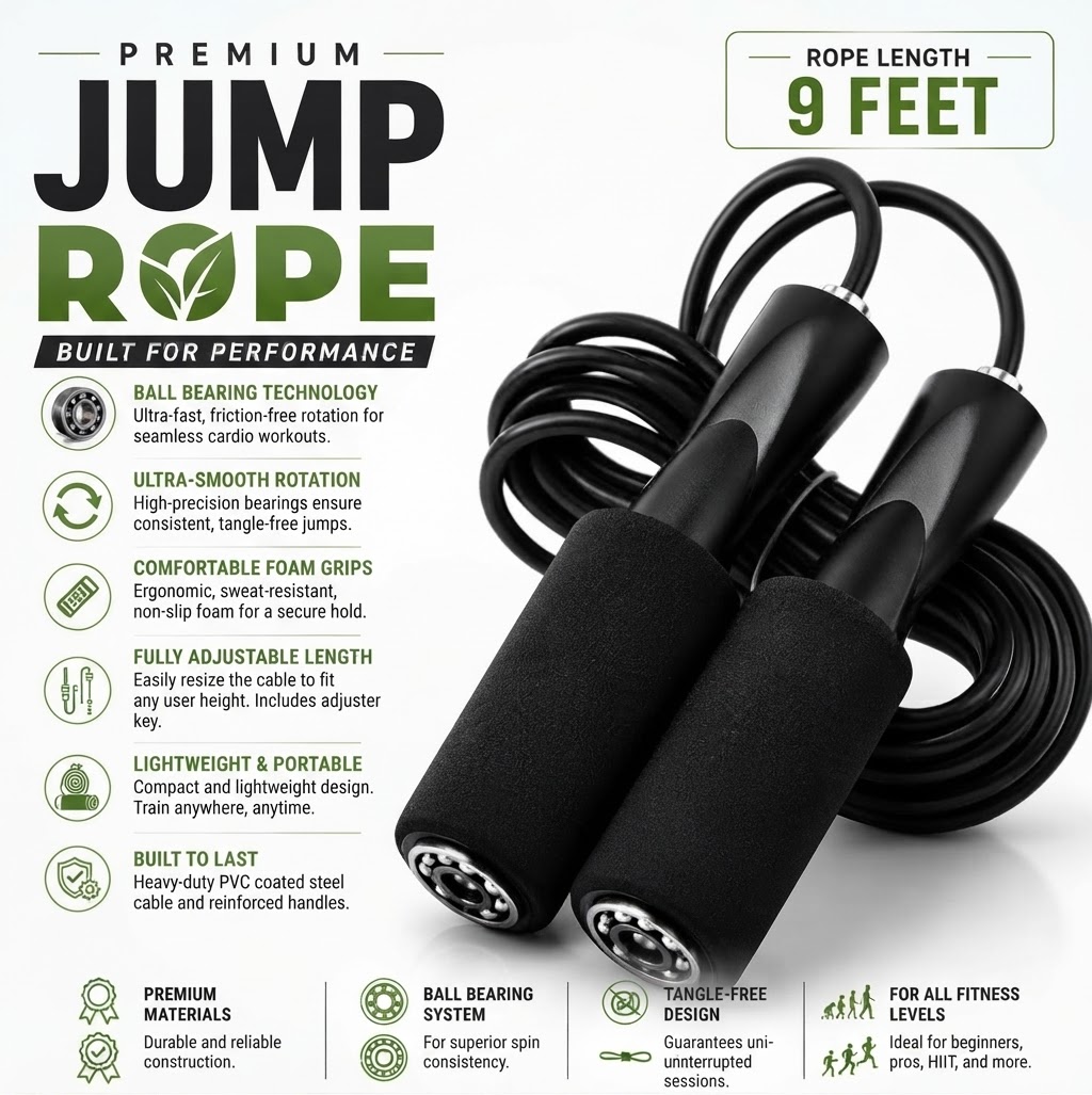 Fitness Jump Rope with Bearing Handle Student Steel Wire Plastic Tool PVC Accessory Denovo Mart