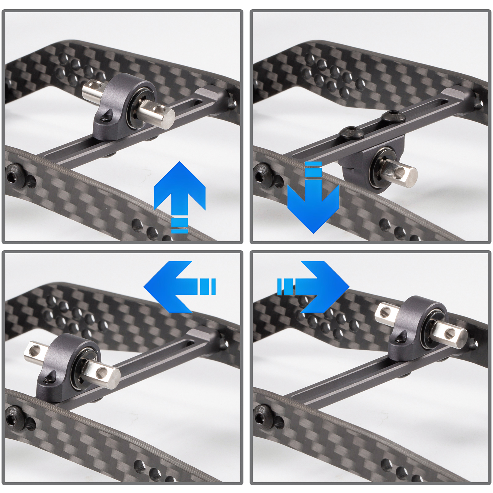 Aluminum Adjustable Carrier Bearing Assembly Cross Member for 1/10 RC Crawler LCG Chassis Cheater Rigs 1.9 Shafty Comp Builds