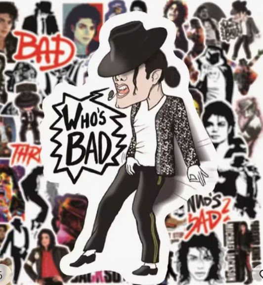 25 /50 pcs Rock star singer michael jackson graffitiStickers Motorcycle Luggage Guitar Skateboard Classic Toy Cool Sticker