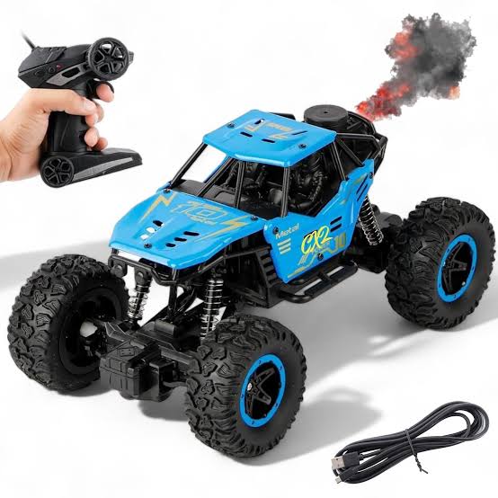 Toyz Remote Control Plastic Racing Car, Rock Crawler 4 Wheel Drive Metal Alloy Body Remote Control Rock Climber High Speed Monster Car (Assorted Colour)