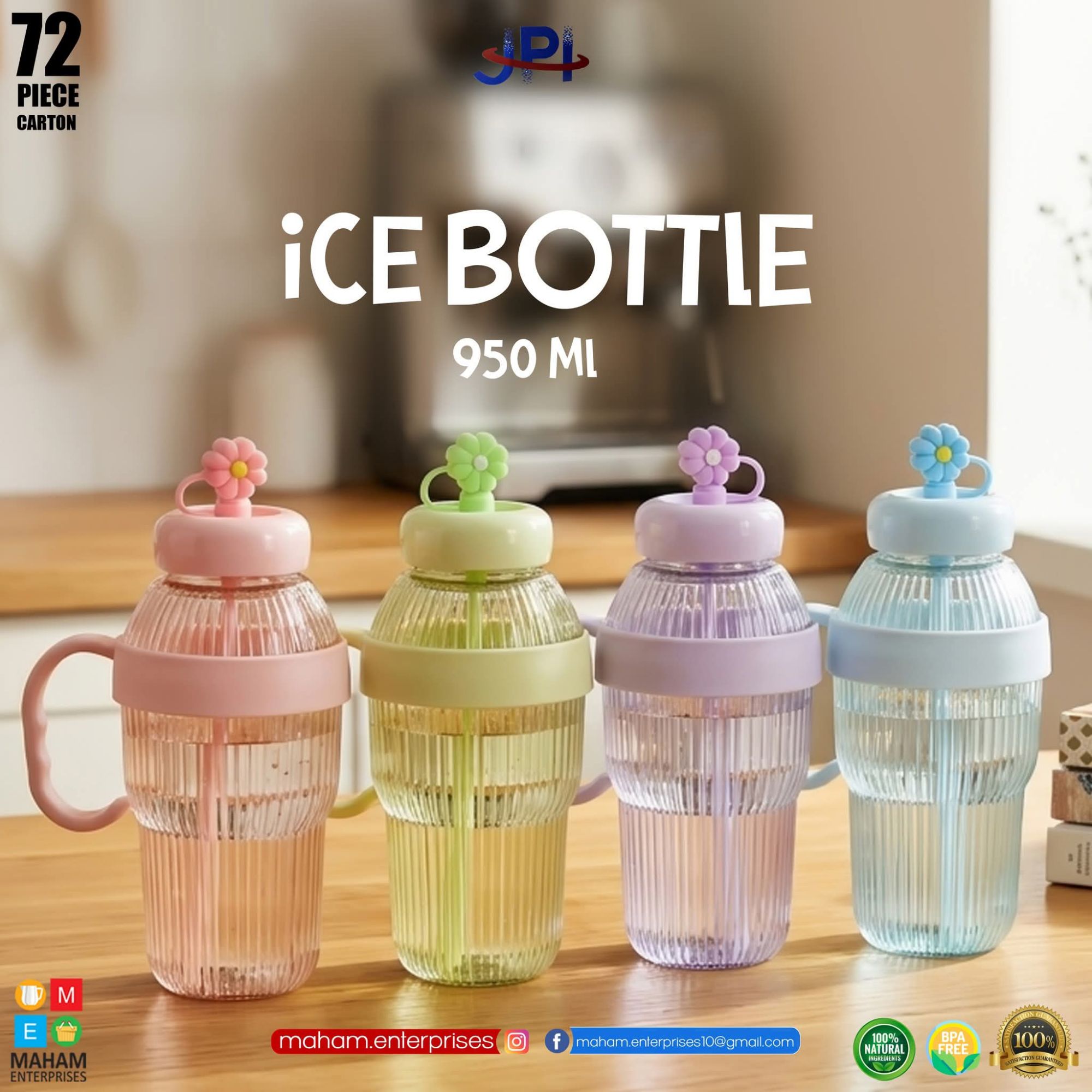 Random Colour High Quality Plastic Made 950 ML  Sip & Drink Tumbler Sipper Beautiful Water Bottle Trending Tumbler