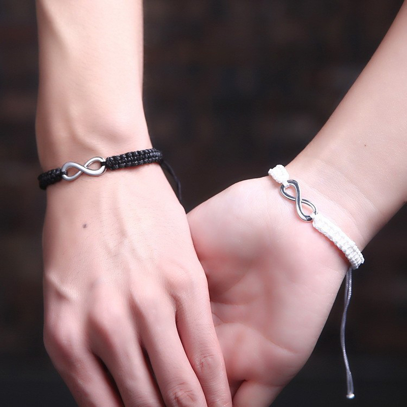 2 pcs New Retro Infinity Handmade Bracelet Set Friendship Bracelet Set Men Couples Bracelets & Bangles Set Infinity Jewelry