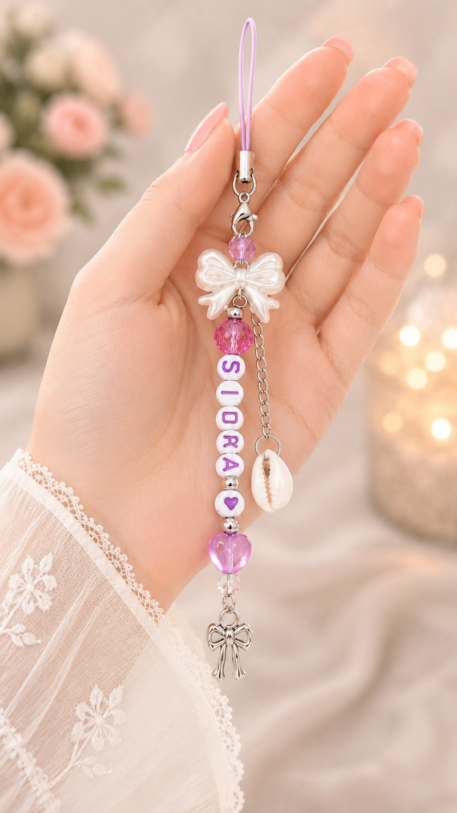 Customized Name Mobile Charms - Mobile Charms fo girls - Phone Cover Charms - Mobile keychain - Mobile accessories - Phone Strap