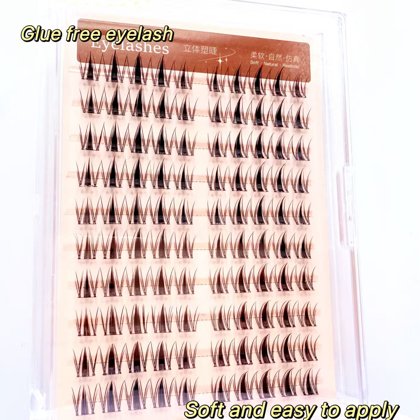 Natural Looking Self-adhesive Long-Lasting 10 Rows Glue-Free Lash Cluster False Eyelashes
