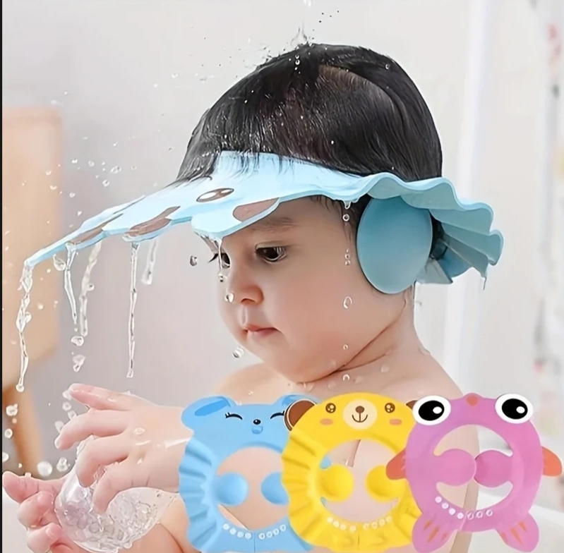 Baby shower cap Adjustable Hair wash hat for kids baby bath shield  infant ear protection safe children body from water kids shampo bath head cover