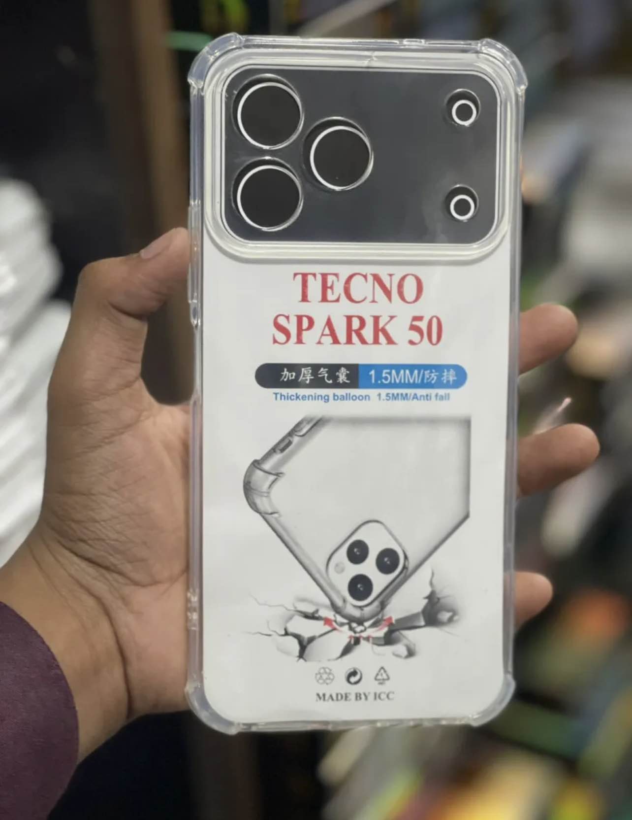Techno Spark 50 Back Cover Transparent Extra Bumper Anti Shock Soft Crystal Clear Cover