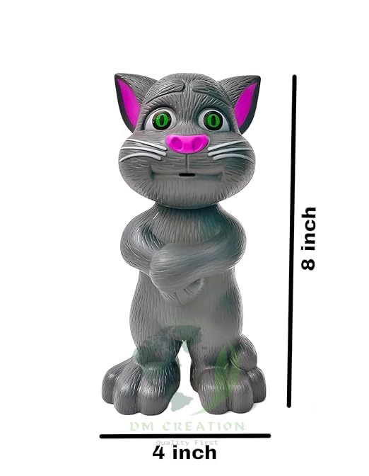 Voice Repeating Intelligent Talking Tom Toy for Kids, Electronic Voice Recording Cat Speaking Toys, Educational Learning Tool for Language and Social Skills (White)
