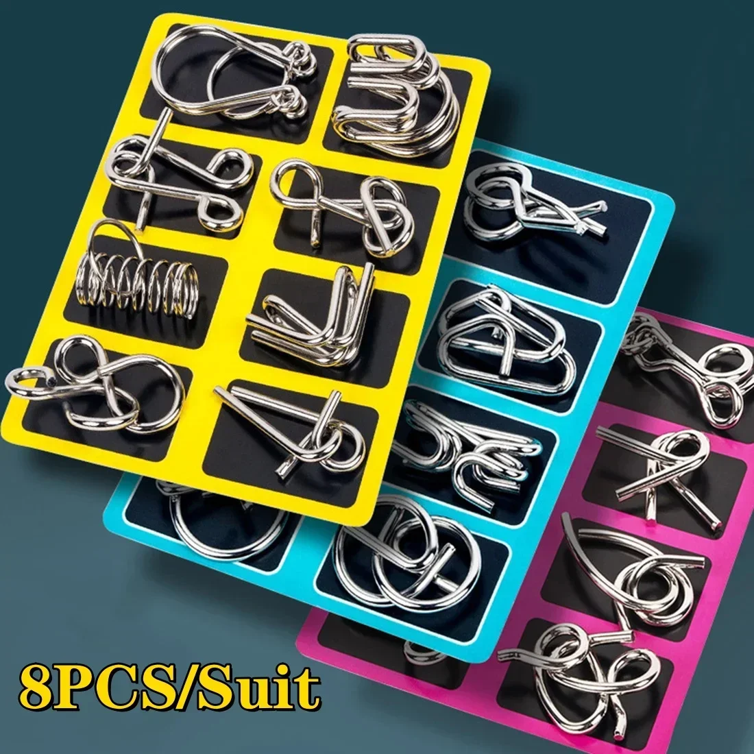 Fun Metal Chinese Ring Puzzle Intelligent Brain Teaser IQ Logic Game for Children Adult Family Entertainment Educational Toy