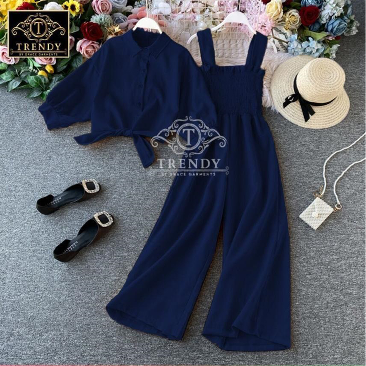 Dealistaan Stitched Stylish Western Wear Jumpsuit 2Pc Dress For Women