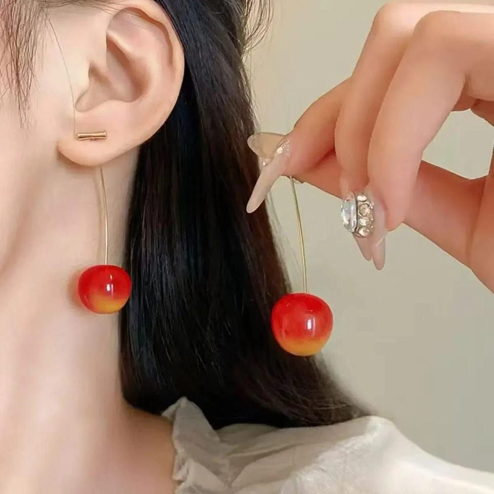 Trending Red Cherry Drop Earrings And Mix Designs