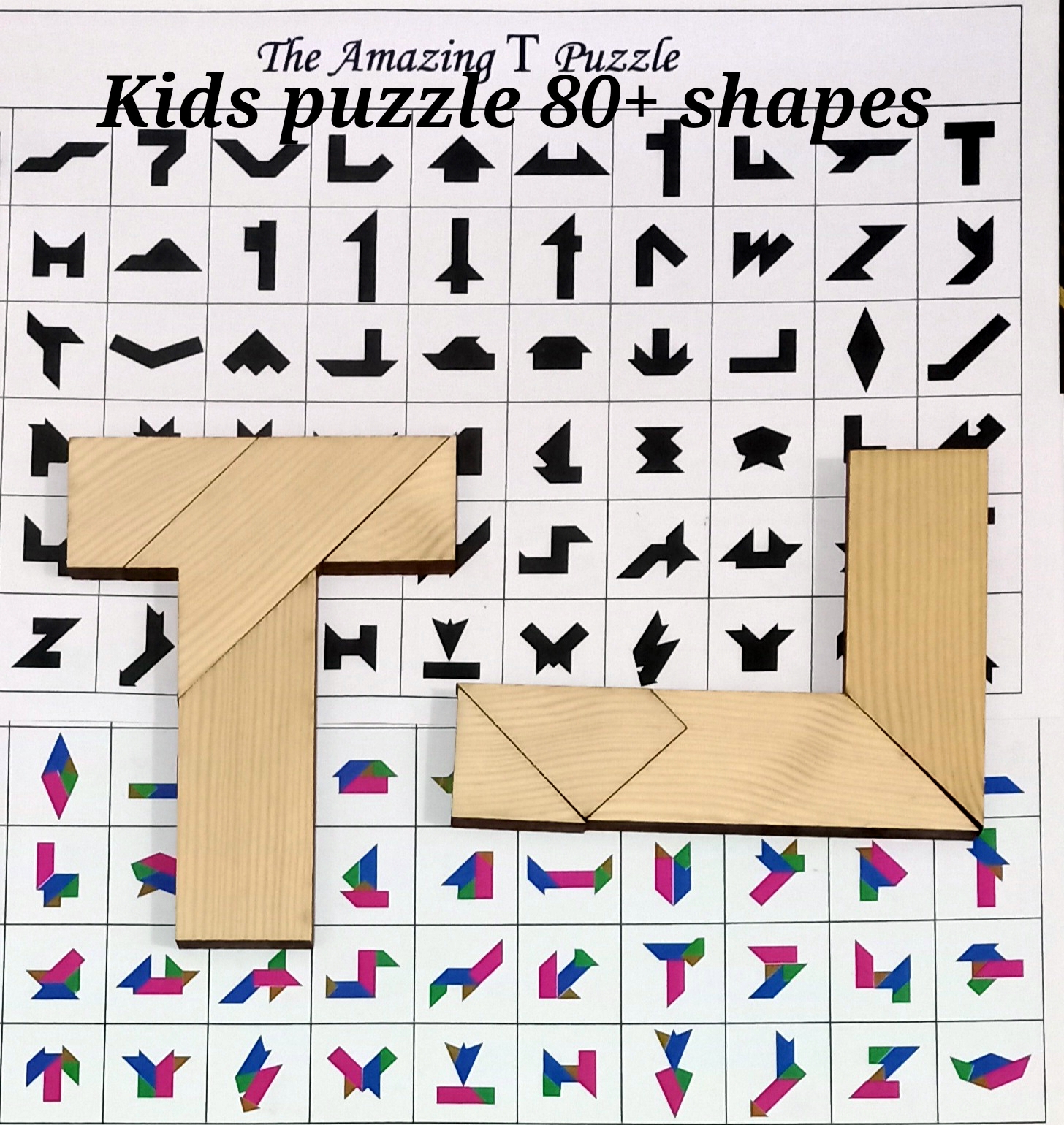 The Amazing T puzzle, wooden puzzle for kids, creative puzzle for children, kids Puzzle