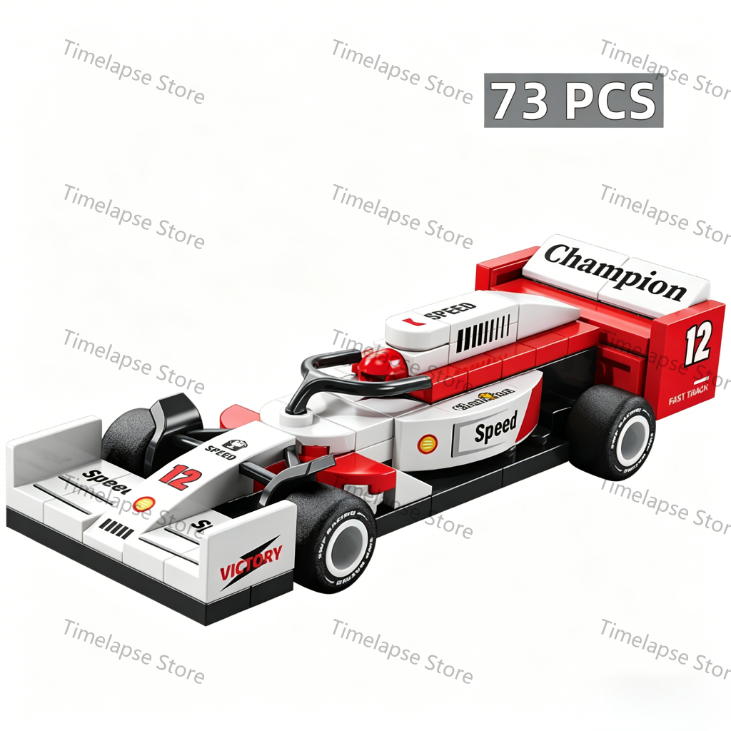 NEW DIY Four Grid Formula Racers Racing Car Pull Back Speed Vehicle Building Blocks Kit Boys Bricks Movie Model  Toy City Ideas