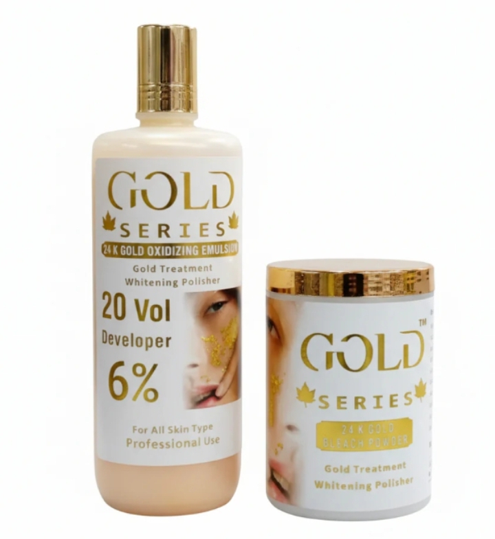 24K Gold Series Skin Polish Whitening & Brightening Skin Polish Bleach Set for Radiant Glow Facial Kit 120ml