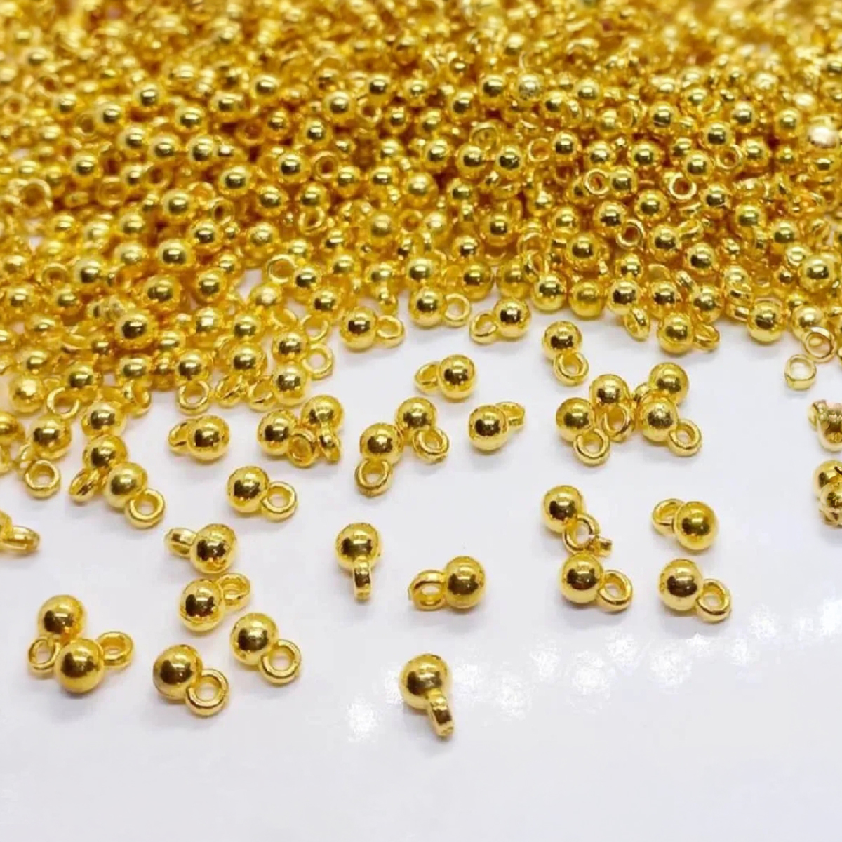 100 PCS Acrylic Hanging Beads Chain – 3mm Pearl Resin Beads for Jhumka Hanging, Latkan & Ghungroo Jewelry Making