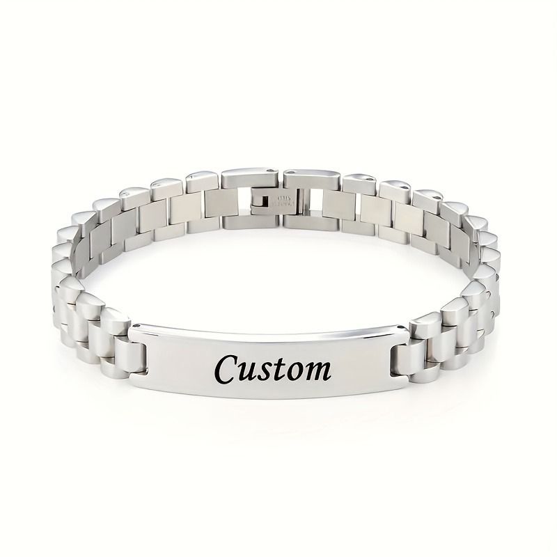 Customized Bracelet for Men and Women Stainless Steel Personalized Name Bracelet Fashion Style Multiple Colors