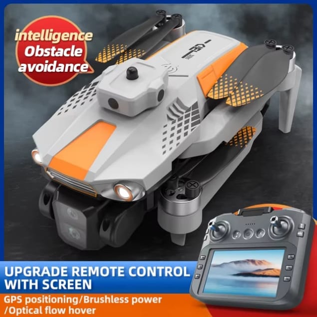 Foldable Dual Camera Drone with Smart Screen Remote Control – HD Aerial Photography Quadcopter, Obstacle Avoidance RC Drone