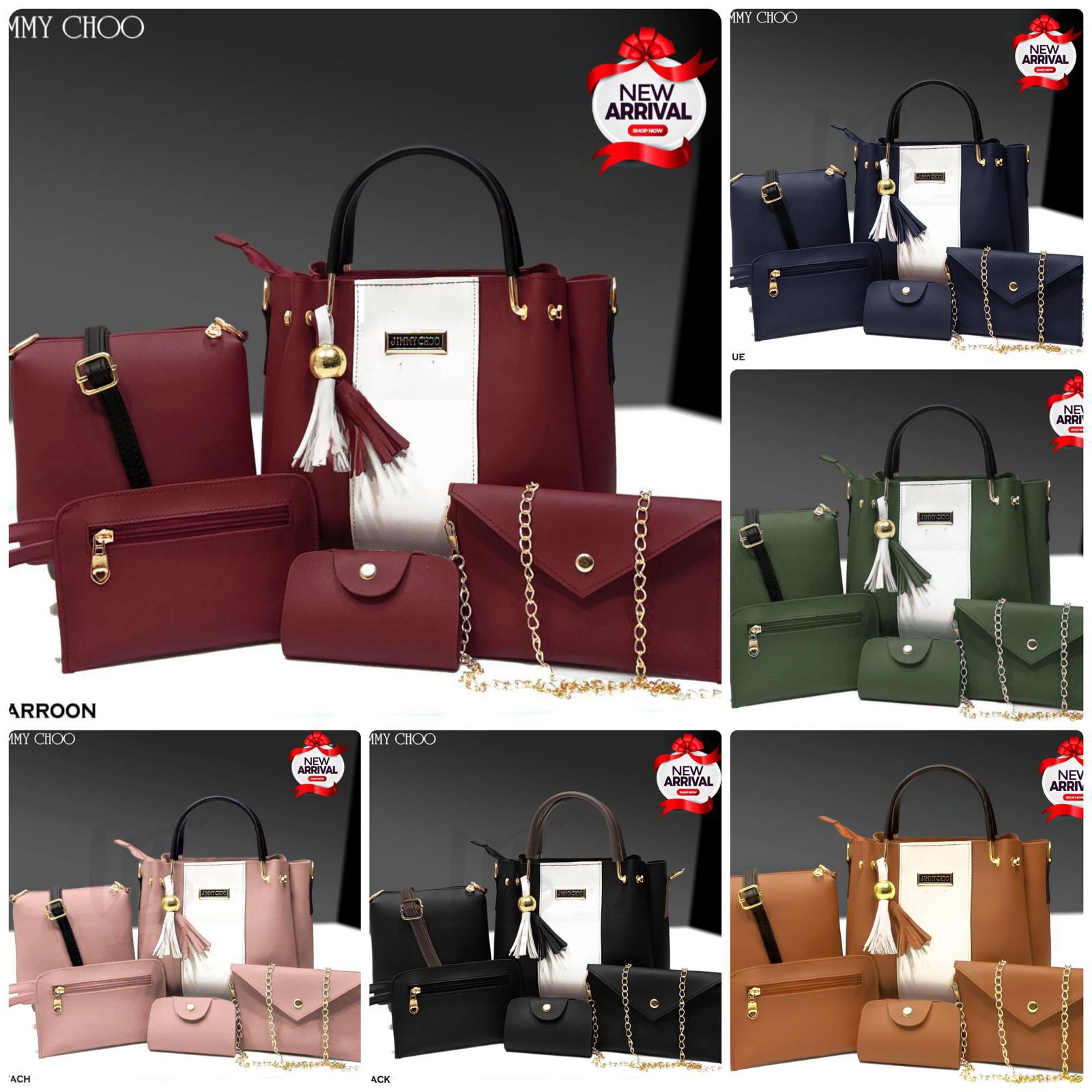 High Quality Cynthetic Leather Bags 5 pc Set | Daraz.pk