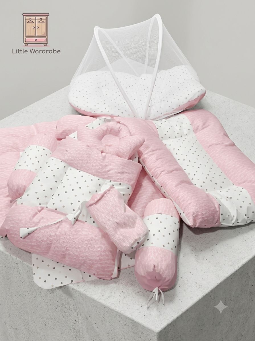 New High quality baby 8pcs new born baby bister set in premium Quality in random colours and designs by little Wardrobe