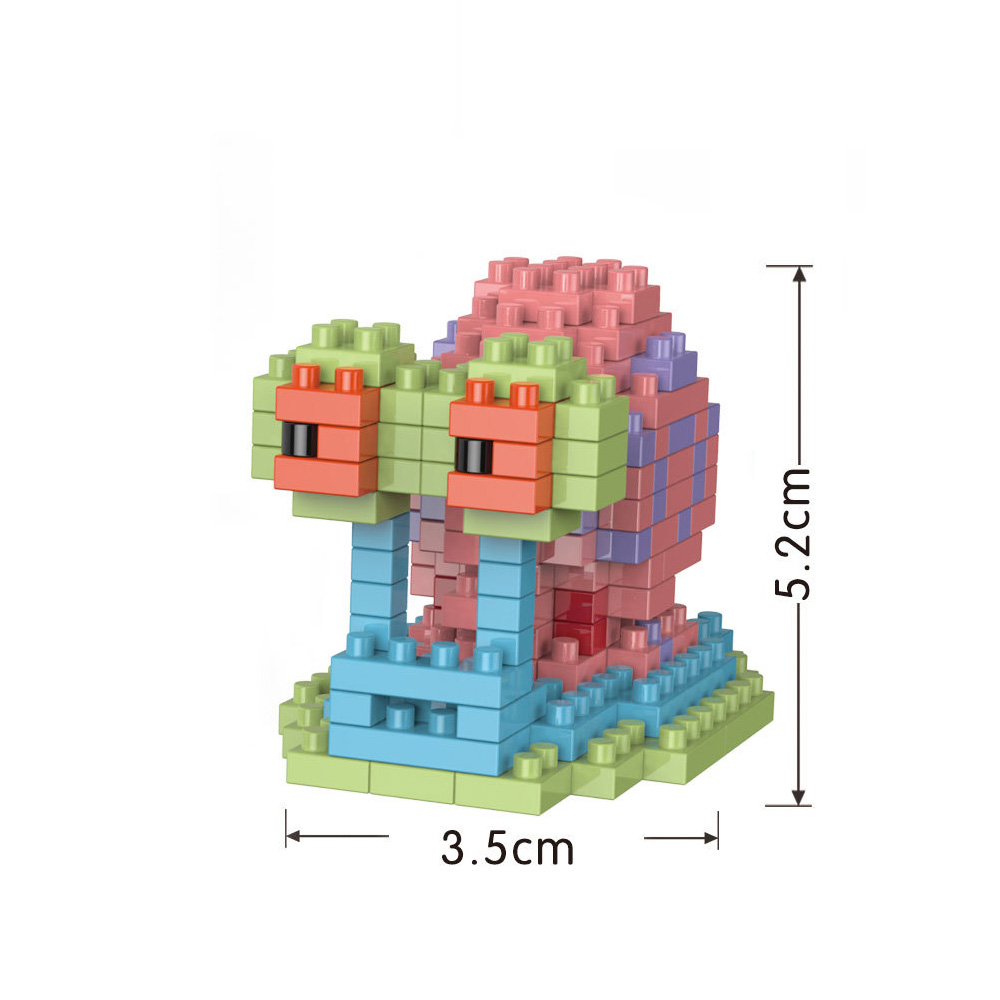 Yellow Sponge Cartoon Square Octopus Crab Mini Building Block Anime Character Brick Model DIY Assembly Toy Desktop Ornament 