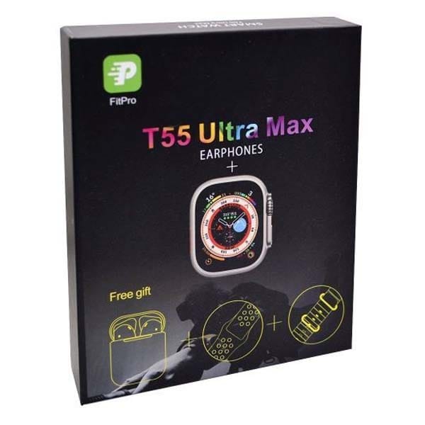 Khanani's T55 Ultra Max Smartwatch with Free Earbuds – Smart Watch, Fitness Tracker & Call Notifications