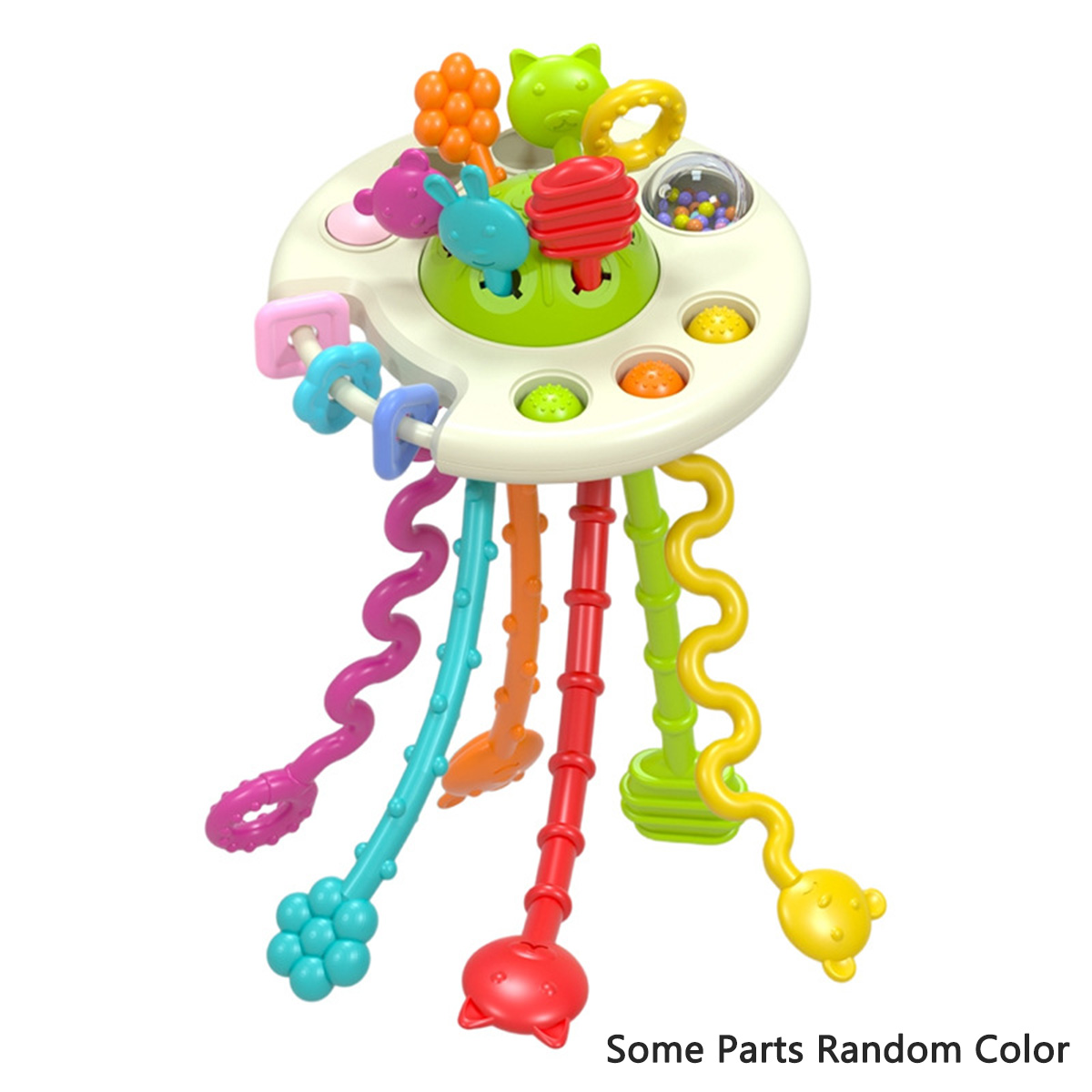 Activity Development Pull String Toys Silicone Teething Rattle Educational Learning Toy Baby Sensory Montessori Toys 