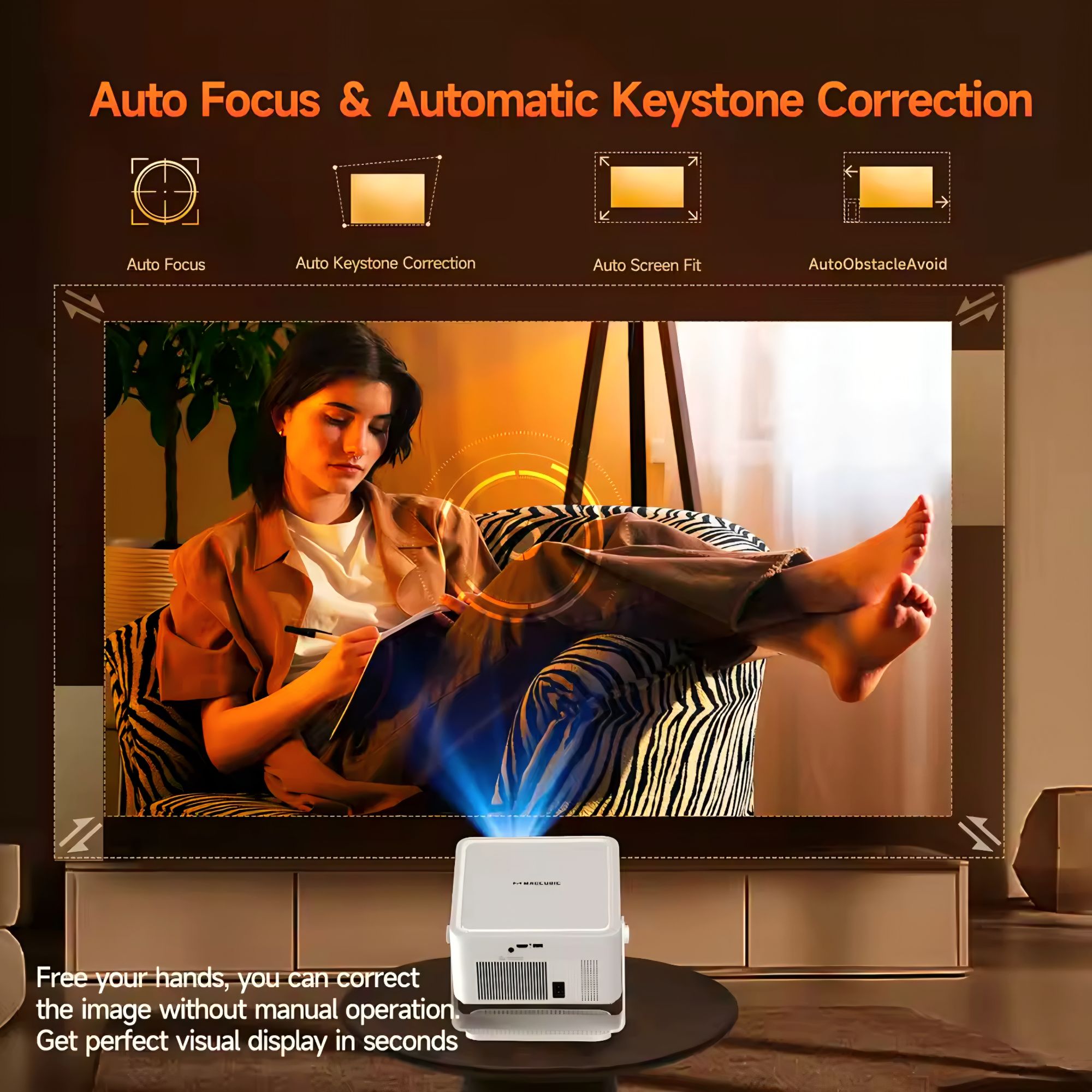 Magcubic HY450MAX 1100 Ansi LED Native 1080P Projector Android 14 Beam 8K Projectors Wifi6 BT5.4 Movie Home Theater Voice Control HY450