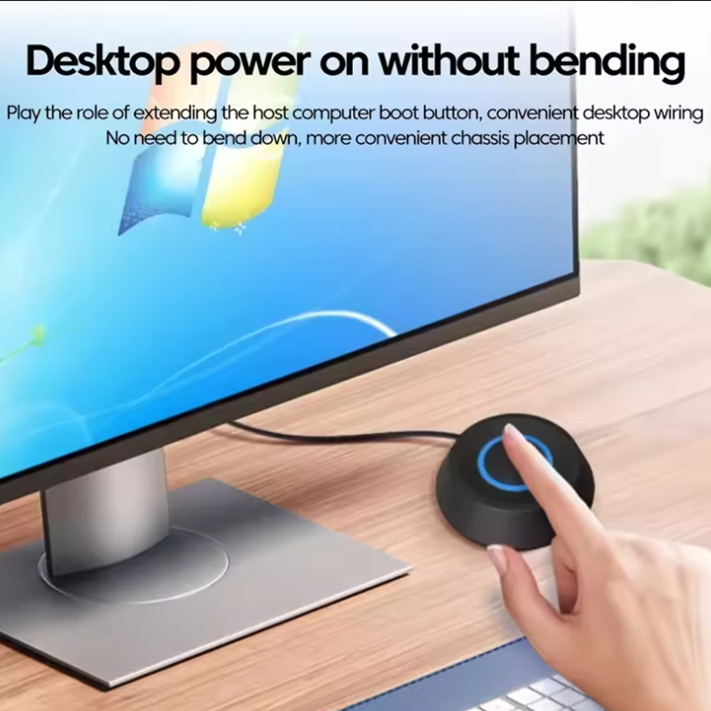 New External Desktop Switch LED Lights PC Motherboard Computer Startup Extension Cable Power On/Off Button For Desktop Computer