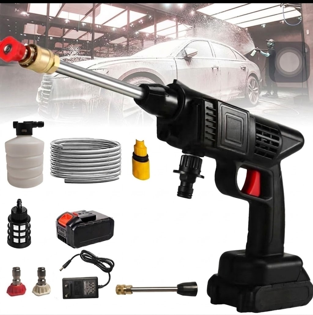 48V Rechargeable Pressure Washer - Car Washer Pump - Pressure Washer Gun - Car Washer Gun - 30Bar Portable Car Washer Gun High Pressure - Car Wash Spray Gun - Solar Panel Cleaner - Electric Pressure Pump Power Washer for Car/Fence/Wall/Floor Cleaning