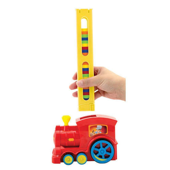 Kid's Domino Train Blocks Set, domino train blocks set building and stacking toy, Automatic Domino Train Set Kids Toy with Light and Sound Construction image 4