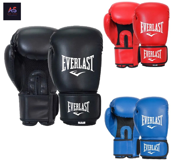 Everlast Boxing Gloves 12oz – Adult Training Gloves for Martial Arts, Boxing, MMA (Red / Black / Blue)