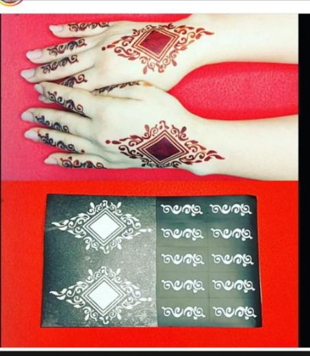 Mehndi Stencils For Right And Left Hand 1 Sheet For Mehndi Henna Designs  Latest Mehendi Stencils