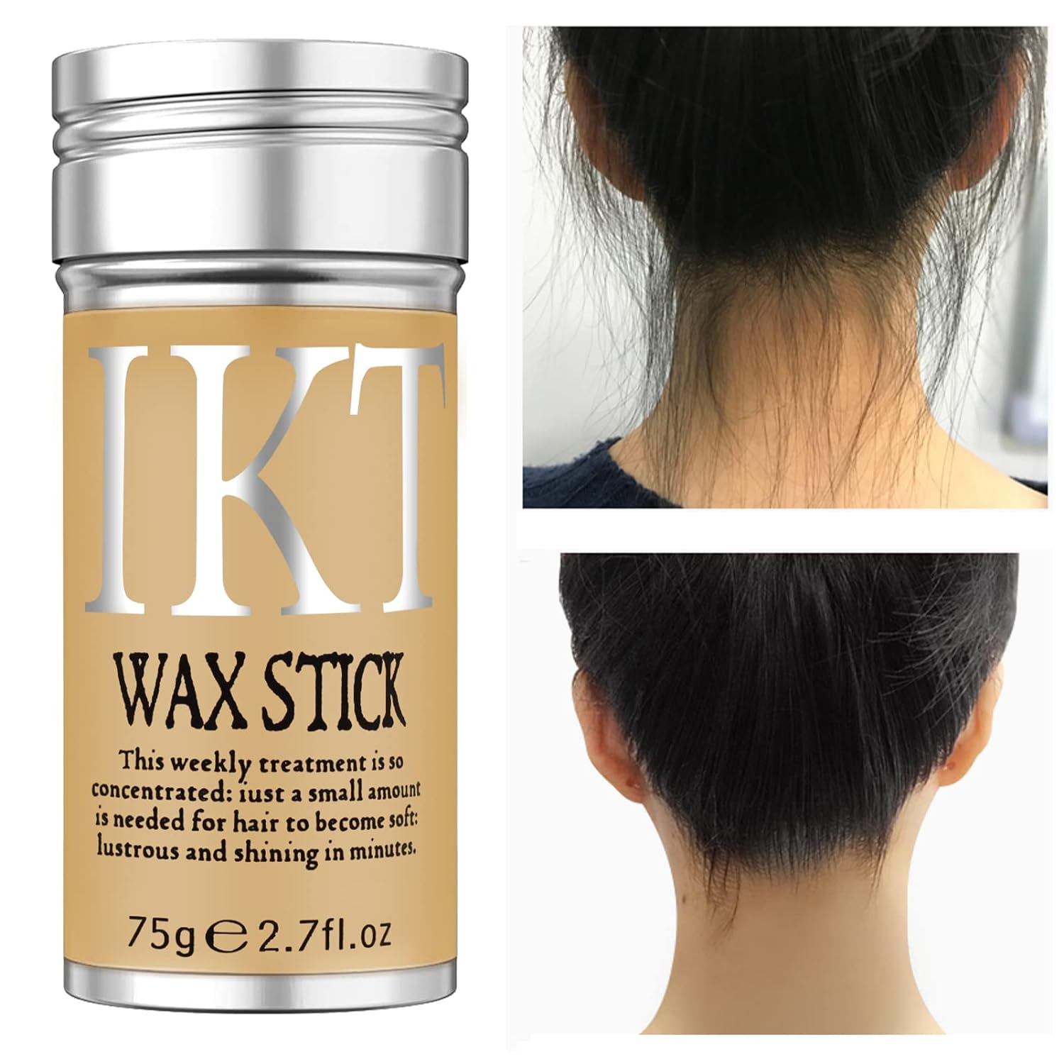 IKT Hair Wax Stick for Styling - Non-greasy Pomade for Women's Flyaways, Edge Frizz | Slick Stick for Frizzy Hair
