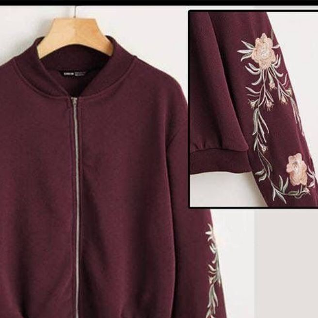 Stylish Flower Embroidery Jacket For Girls/Women (Most Demanding Article) Color Maroon