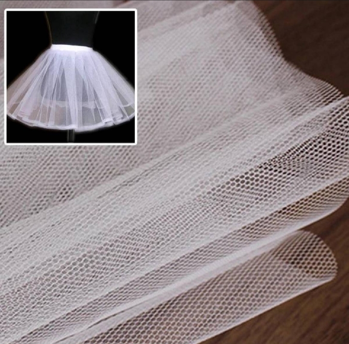 Un Stitched Hard Net Can Can can Fabric For Under Skirt, Frock and Lehnga for Women color Black and white available