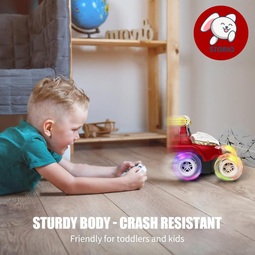 Big Stunt Remote Control 360° Rechargeable Car with Attractive Lights and Sound with Remote Control Toy for Kids