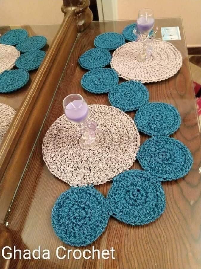 customized best quality handmade crochet mat for dressing through | dinning  table and central table mat | Daraz.pk