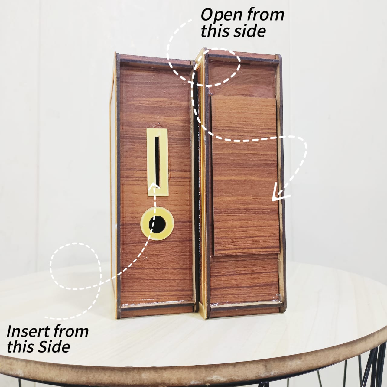 50,000 PKR Target Wooden Money Box with Daily Savings Tracker