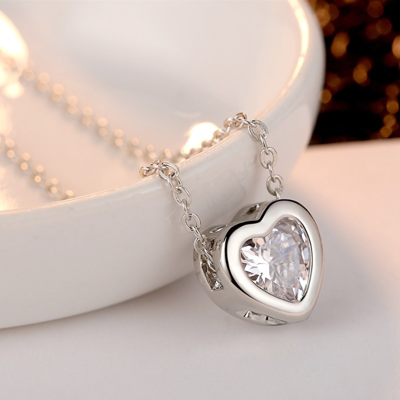 925 Sterling Silver Necklace Heart Pendant for Women Wedding Jewelry Engagement Fashion Exquisite Classics Holiday  Party